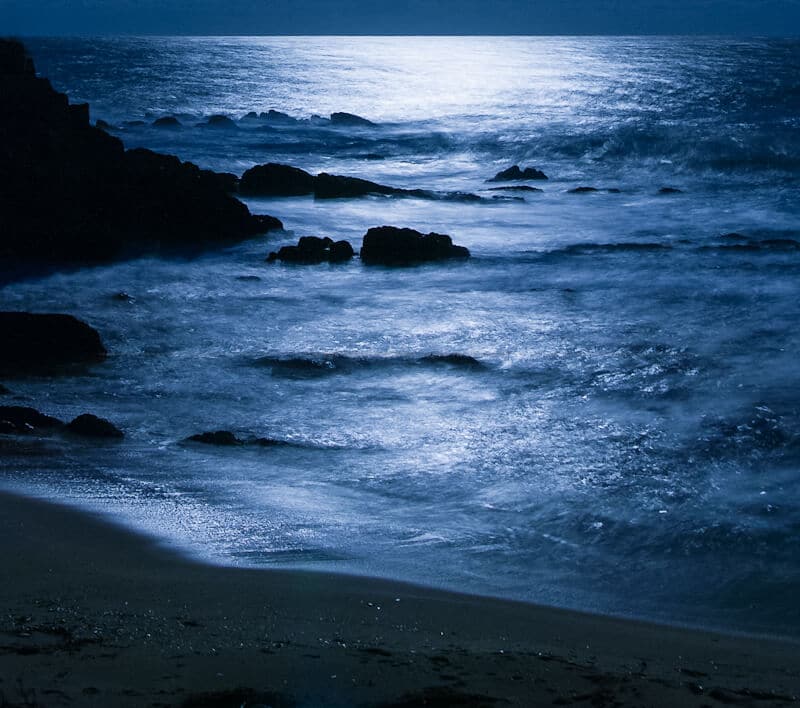 moonlight on blue water